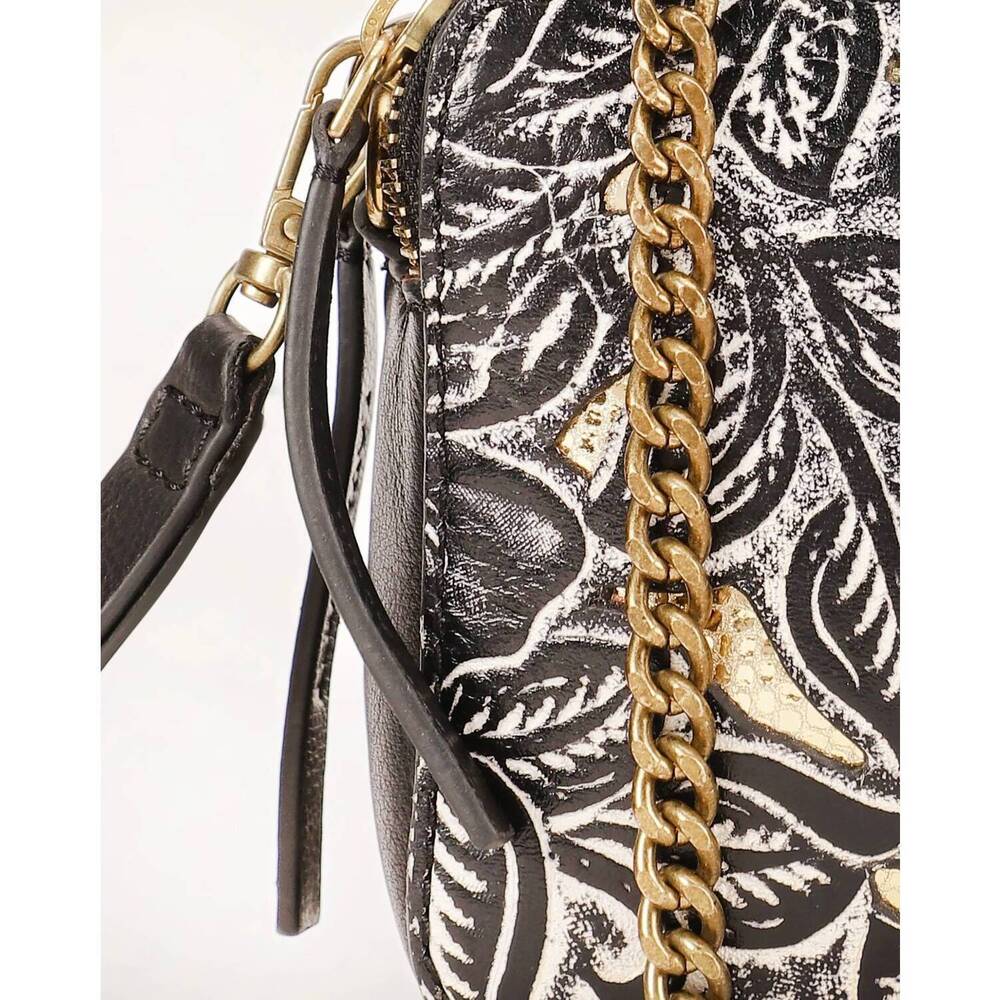 NEW LOYAL WEST shell mini purse in black floral leather - Picture 5 of 7